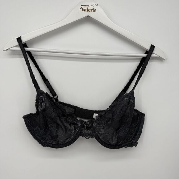 Apt 9 Dark Gray Sheer Lace Bra Underwire Size 36B Bralette - Picture 1 of 8